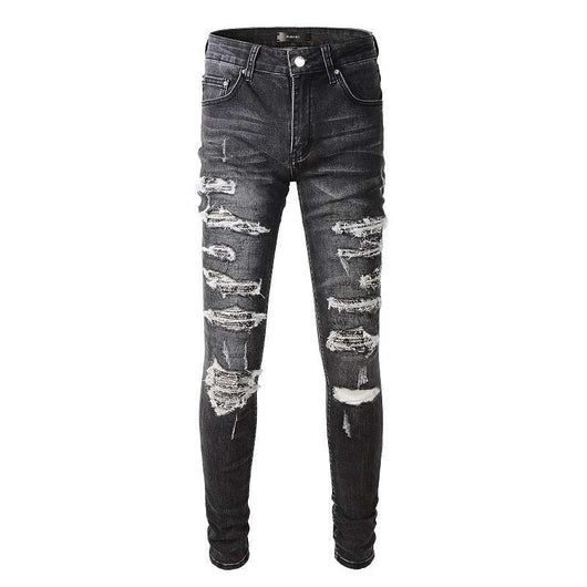 Pantalones Denim Slim Fit con Parches - Corte Moderno para Hombre - Image 4