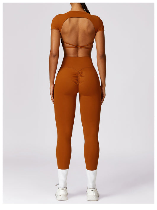 Top Deportivo Ajustado Antiimpacto con Manga Corta para Yoga - Image 14