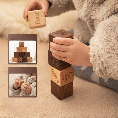 Set de 10 Bloques de Madera 4CM Multicolor para Fotos de Crecimiento Infantil