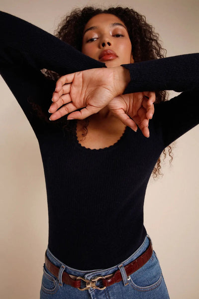 Suéter Tejido Cuello Amplio Manga Larga para Mujer - Image 16