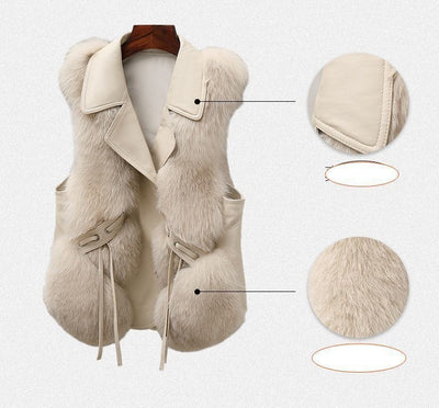 Chaleco de Piel Sintética Patchwork - Abrigo Corto Elegante para Otoño e Invierno - Image 16