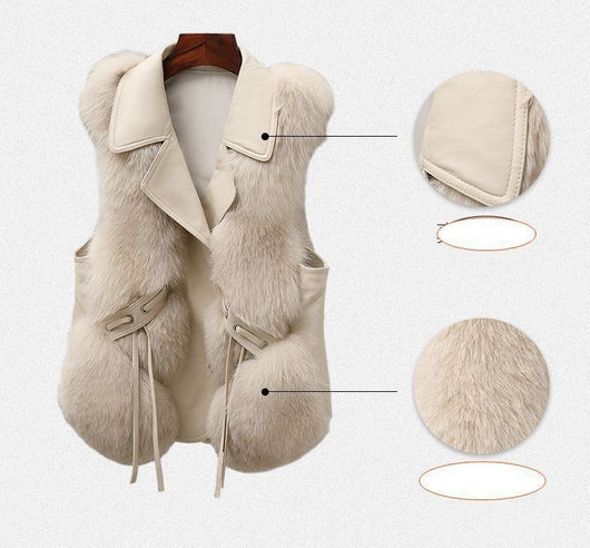 Chaleco de Piel Sintética Patchwork - Abrigo Corto Elegante para Otoño e Invierno - Image 16