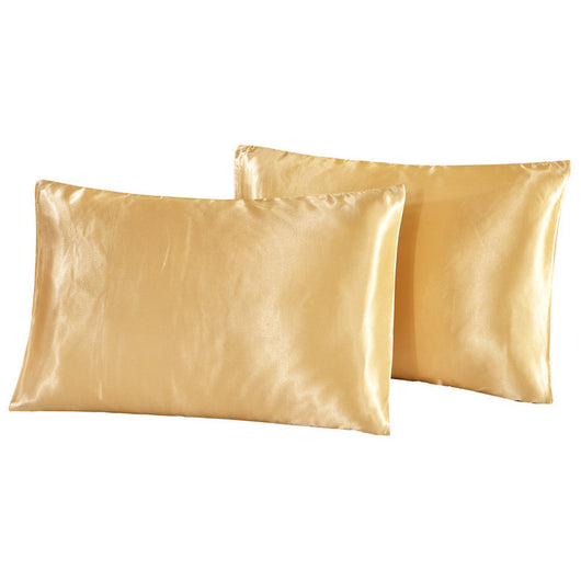 Funda de Almohada Satinada de Color Puro con Acabado Seda Imitación - Image 10