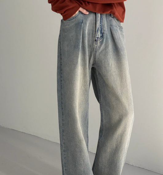 Pantalones Vaqueros Azules Desgastados Estilo Vintage para Hombre - Image 3