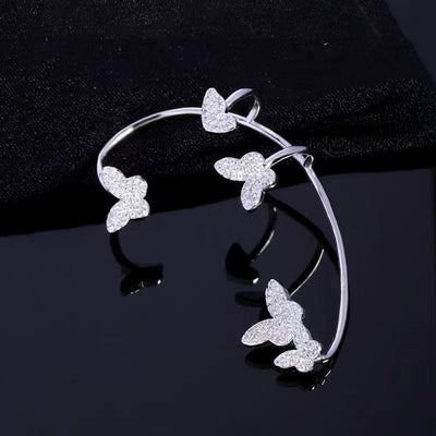 Aretes Mariposa Dorados sin Perforación con Circonitas Brillantes - Image 8