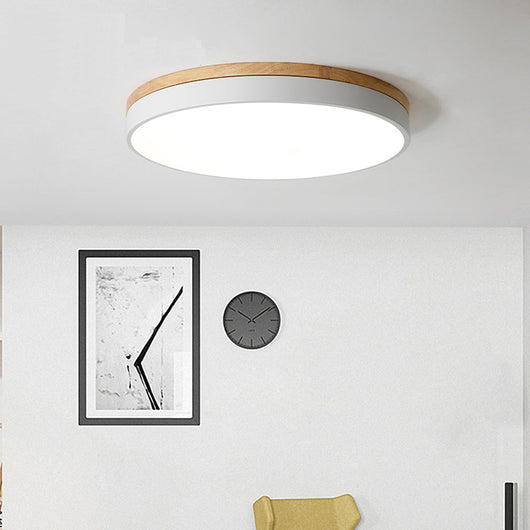 Lámpara de Techo Redonda de Madera - Iluminación Cálida para Dormitorio y Sala - Image 3