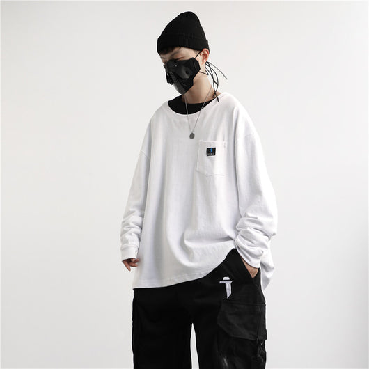 Camiseta Manga Larga Cuello Redondo Tide para Hombre - Estilo Instagram - Image 8
