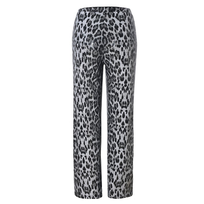 Pantalones Rectos Estampado Leopardo con Lentejuelas - Diseño Europeo - Image 29