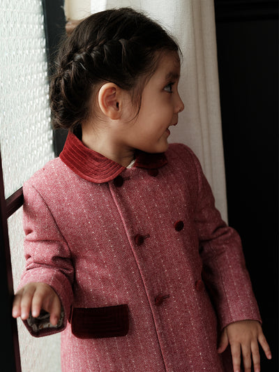 Abrigo de Lana Gruesa para Niñas - Largo Medio Elegante - Image 6