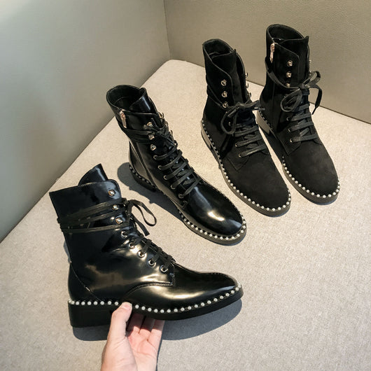 Botas Martin con Cordones Estilo Británico para Mujer - Otoño