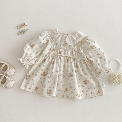 Vestido Princesa Floral Estilo Coreano con Conejo para Bebé - Image 6