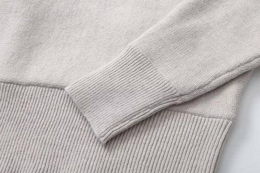 Suéter Polo Cuello V Manga Murciélago Lana Mezclada para Mujer - Image 12
