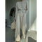 Pantalón Palazzo Plisado en Terciopelo Dorado - Elegancia Otoñal para Mujer