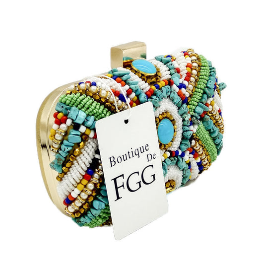Bolso de Mano con Marco de Aluminio y Cadena de Cuentas - Image 9