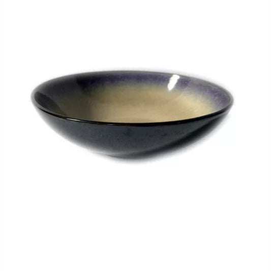 Tazón de Fideos Instantáneos Estilo Retro con Relieve de Cerámica Esmaltada