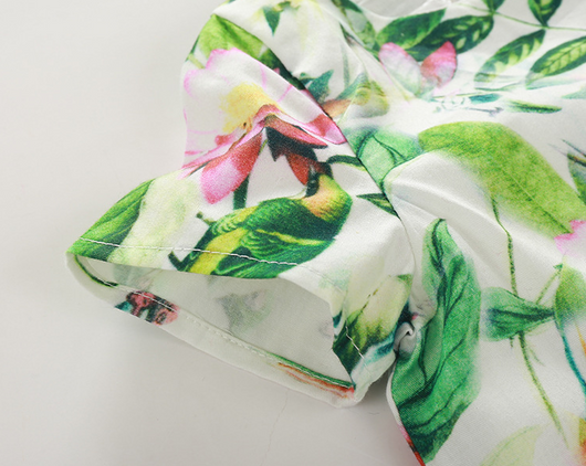 Vestido Infantil de Algodón con Estampado Floral Jacquard - Image 13