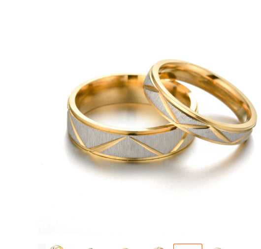 Anillo de Pareja en Acero Titanio Chapado en Oro 24K - Image 10