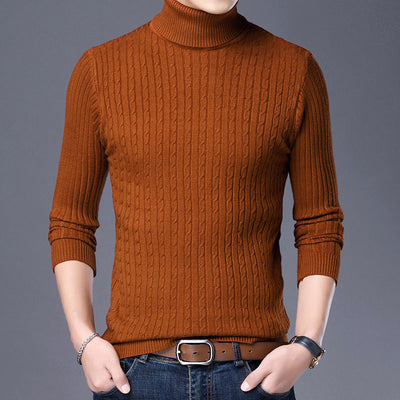 Suéter Cuello Alto Trenzado Hombre - Diseño Liso y Versátil - Image 10
