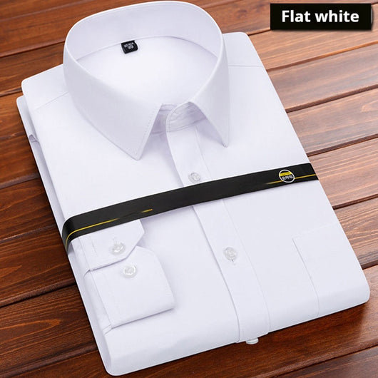 Camisa de Negocio Hombre Suelta sin Planchado - Color Sólido - Image 2