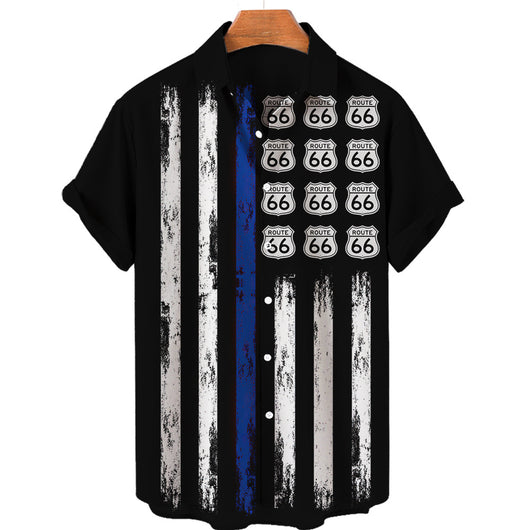Camisa Estampada de Manga Corta para Hombre - Image 8