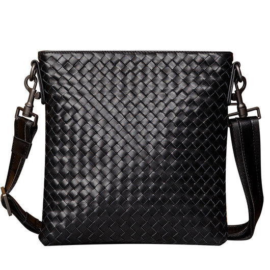 Bolso Tejido de Cuero para Hombre - Diseño Vertical Moderno - Image 5