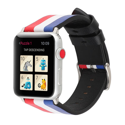Correa de Reloj en Cuero con Patrón de Bandera - Image 10