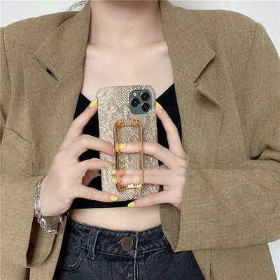 Funda de Teléfono con Soporte Metal y Hebilla Cuadrada de Diseño Exclusivo - Image 6