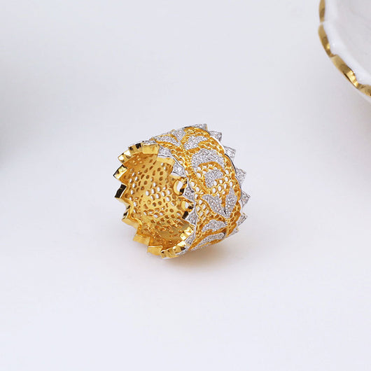 Anillo de Plata 925 Hueco con Doble Encaje Grabado para Mujer - Image 9
