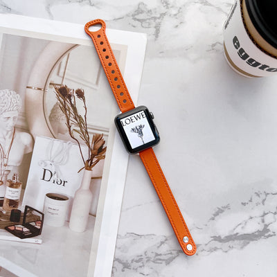 Correa de Cuero Barbour para Apple Watch 7 - Modelo Delgado de Doble Pasador - Image 16
