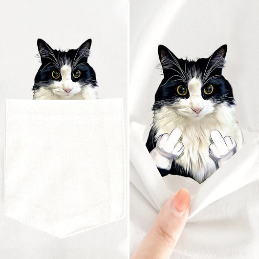 Playera Gráfica para Mujer con Diseño de Gato Descarado - Image 7