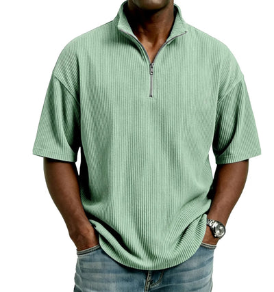 Playera Suelta de Tejido Waffle para Hombre - Comodidad de Verano - Image 7