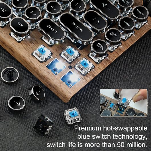 Teclado Mecánico Bluetooth Retro Punk con Diseño de Máquina de Escribir - Image 14