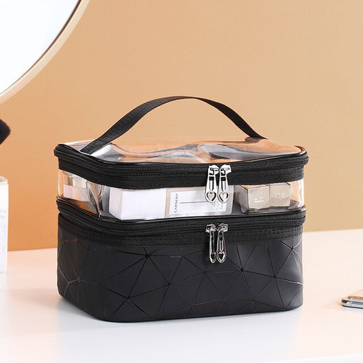 Bolsa Cosmética Cuadrada Impermeable Gran Capacidad con Diseño Diamante - Image 18