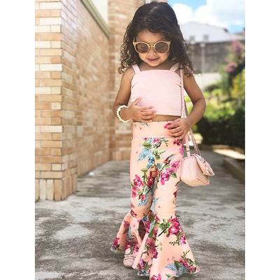 Conjunto de Dos Piezas: Blusa Estampada y Pantalón Acampanado para Niñas - Image 3