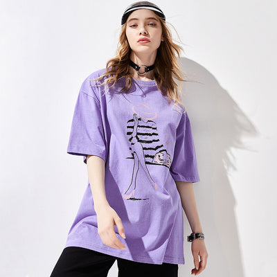 Playera Holgada de Algodón con Estampado de Personajes - Image 2