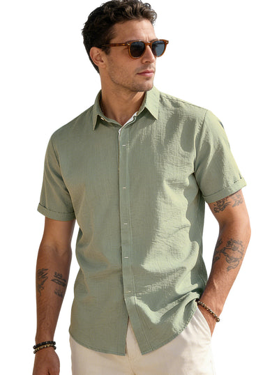 Camisa Casual de Manga Corta con Cuello Solapa - Image 26
