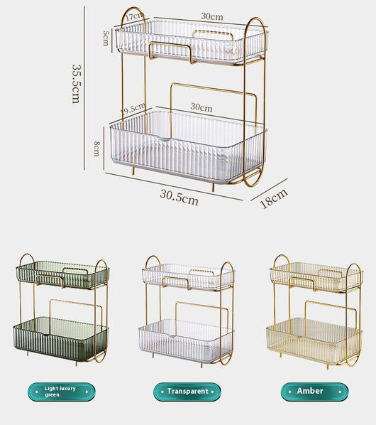 Organizador de Cosméticos y Accesorios de Baño con Estantes Dobles - Image 26