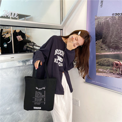 Bolsa de Lona Grande Estilo Coreano con Capacidad Extra para Compras y Viajes - Image 7
