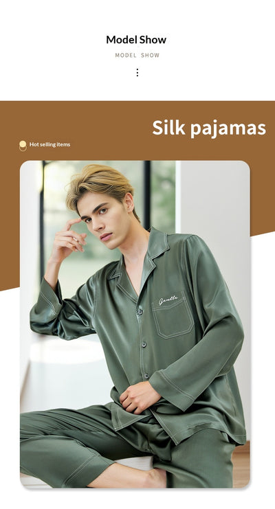 Pijamas de Seda Pesada Mumi para Hombre - Image 31