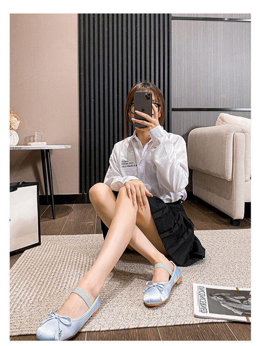 Zapatos Planos de Satén con Moño para Mujer - Image 17