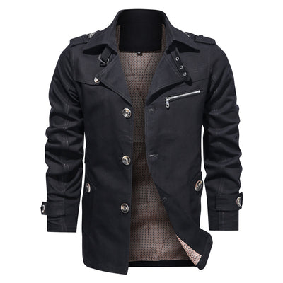Chaqueta Casual de Algodón con Solapa - Corte Medio para Hombre - Image 9