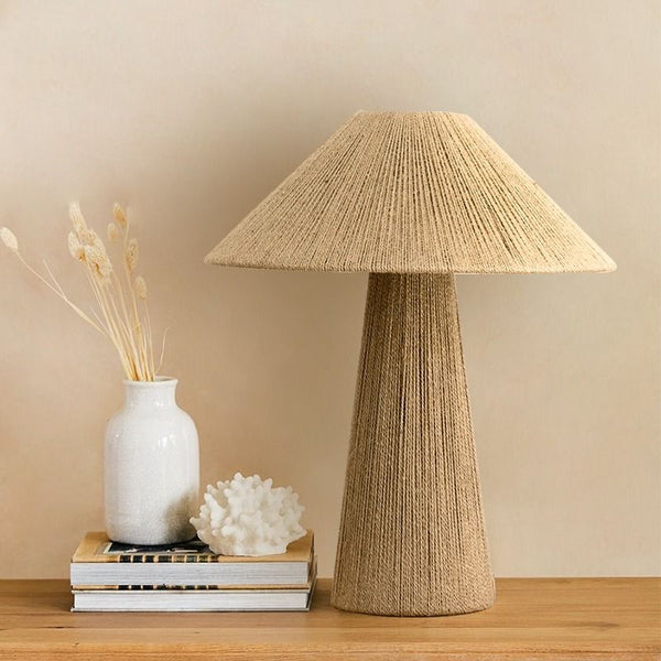 Lámpara de Mesa Tejida en Bambú Estilo Japonés