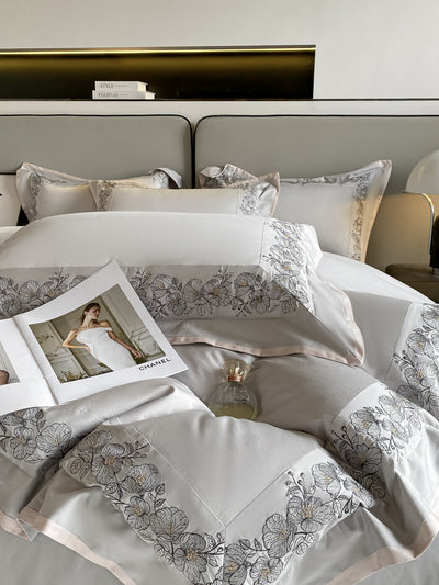 Juego de Cama 4 Piezas Algodón Pima 120 Hilos con Bordado Elegante - Image 21