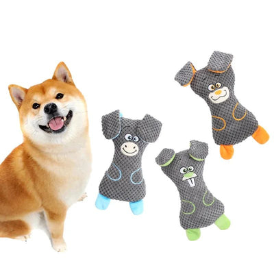 Juguetes de Peluche para Perros con Sonido Chiflador - Formas Animales para Limpiar y Fortalecer Dientes