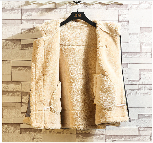 Chaqueta Casual de Lana de Cordero y Algodón con Capucha para Hombre - Image 20
