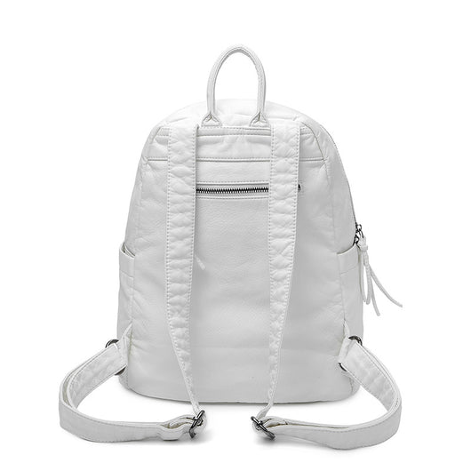Mochila de Cuero Suave Lavado Fashion para Mujer - Image 13