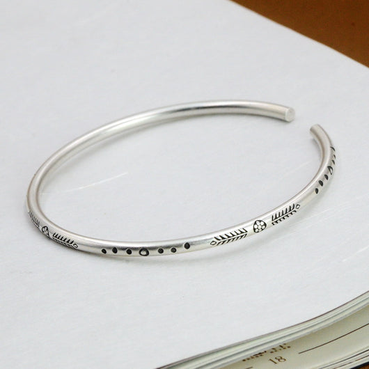 Joyería de Plata Tailandesa Estilo Arte Retro Estudiante - Image 3