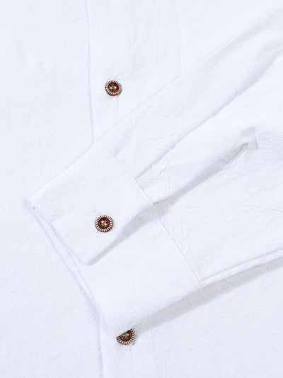 Camisa Cardigan Lino Hombre Fit Relajado Color Sólido - Image 19