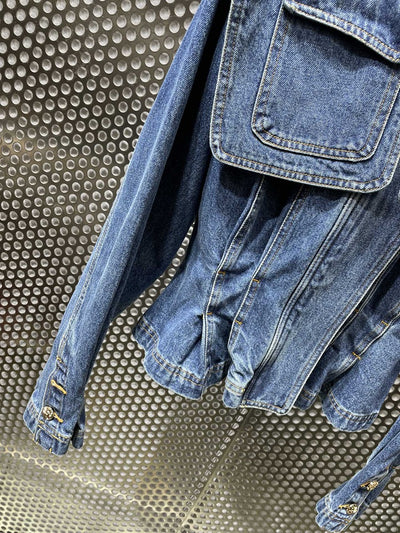 Chaqueta Denim con Costuras Desgastadas y Bolsillos Laterales - Image 7