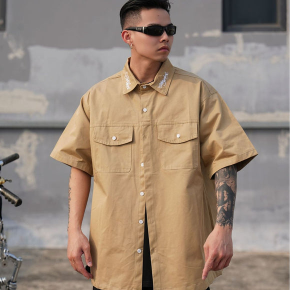 Camisa de Trabajo Rap Style con Bordado Exclusivo para Hombre